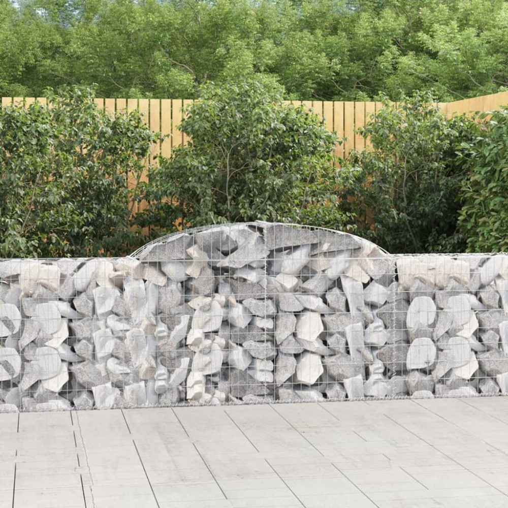 vidaXL Coș gabion arcuit, 300x30x80/100 cm, fier galvanizat