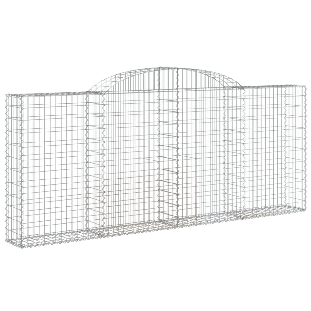 vidaXL Coș gabion arcuit, 300x30x120/140 cm fier galvanizat