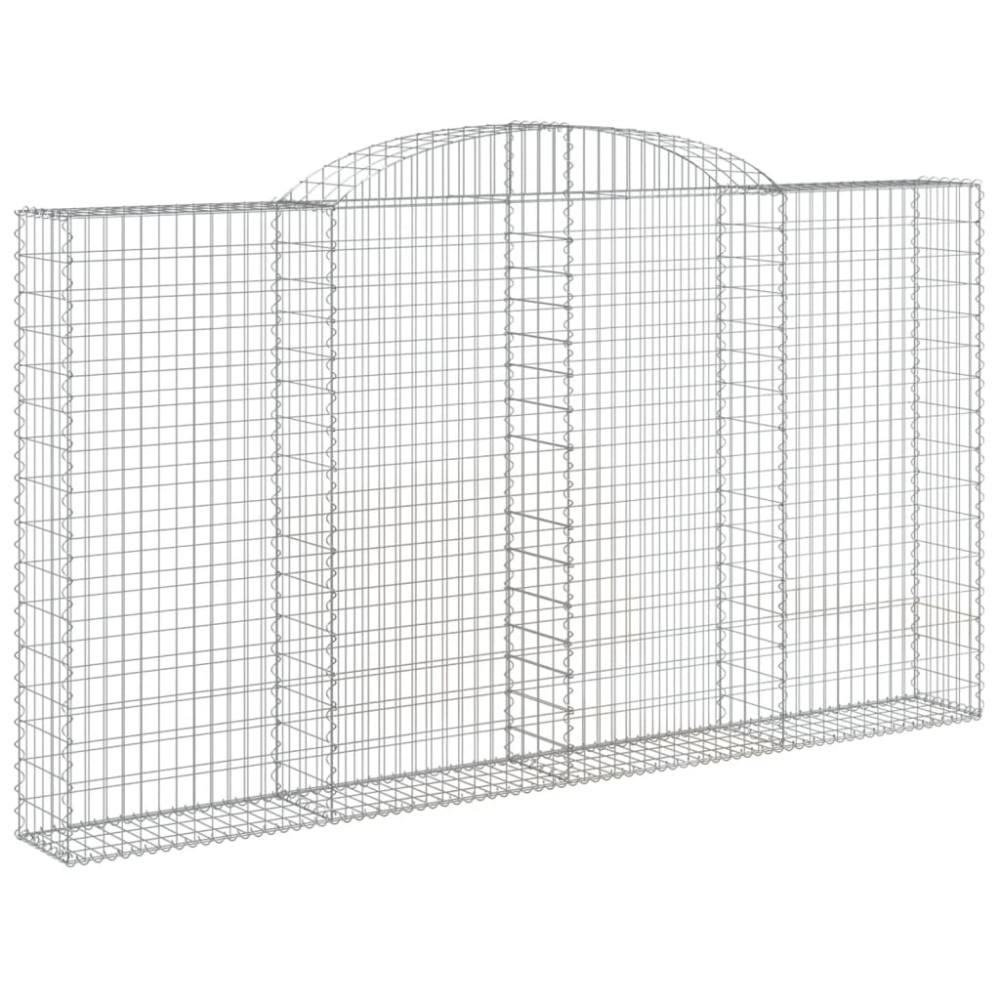 vidaXL Coș gabion arcuit, 300x30x160/180 cm, fier galvanizat