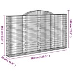 vidaXL Coș gabion arcuit, 300x30x160/180 cm, fier galvanizat vidaXL Coș gabion arcuit, 300x30x160/180 cm, fier galvanizat