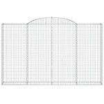 vidaXL Coș gabion arcuit, 300x30x180/200 cm, fier galvanizat