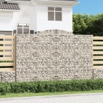 vidaXL Coș gabion arcuit, 300x30x200/220 cm, fier galvanizat vidaXL Coș gabion arcuit, 300x30x200/220 cm, fier galvanizat