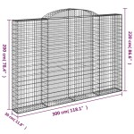 vidaXL Coș gabion arcuit, 300x30x200/220 cm, fier galvanizat vidaXL Coș gabion arcuit, 300x30x200/220 cm, fier galvanizat