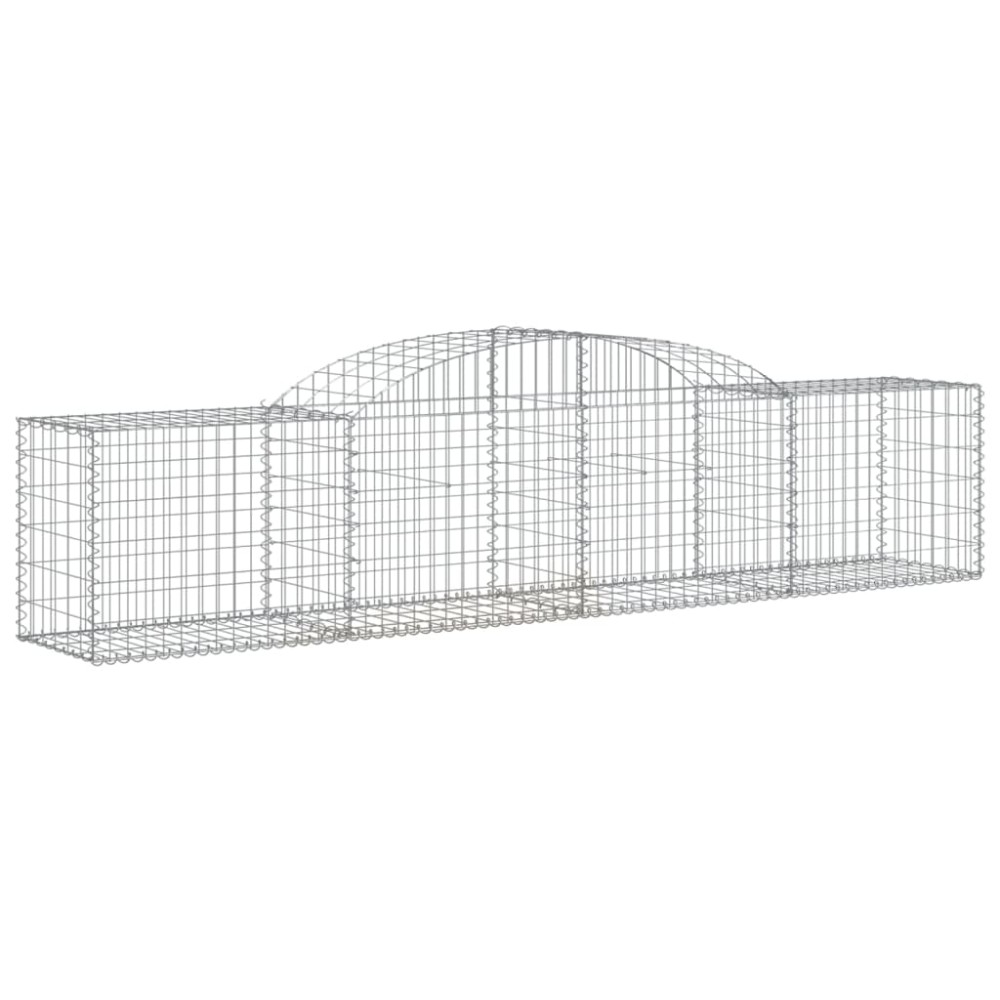 vidaXL Coș gabion arcuit, 300x50x60/80 cm, fier galvanizat