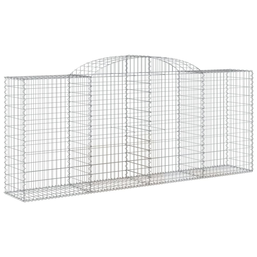 vidaXL Coș gabion arcuit, 300x50x120/140 cm, fier galvanizat