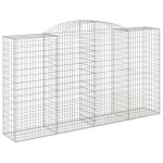 vidaXL Coș gabion arcuit, 300x50x160/180 cm, fier galvanizat