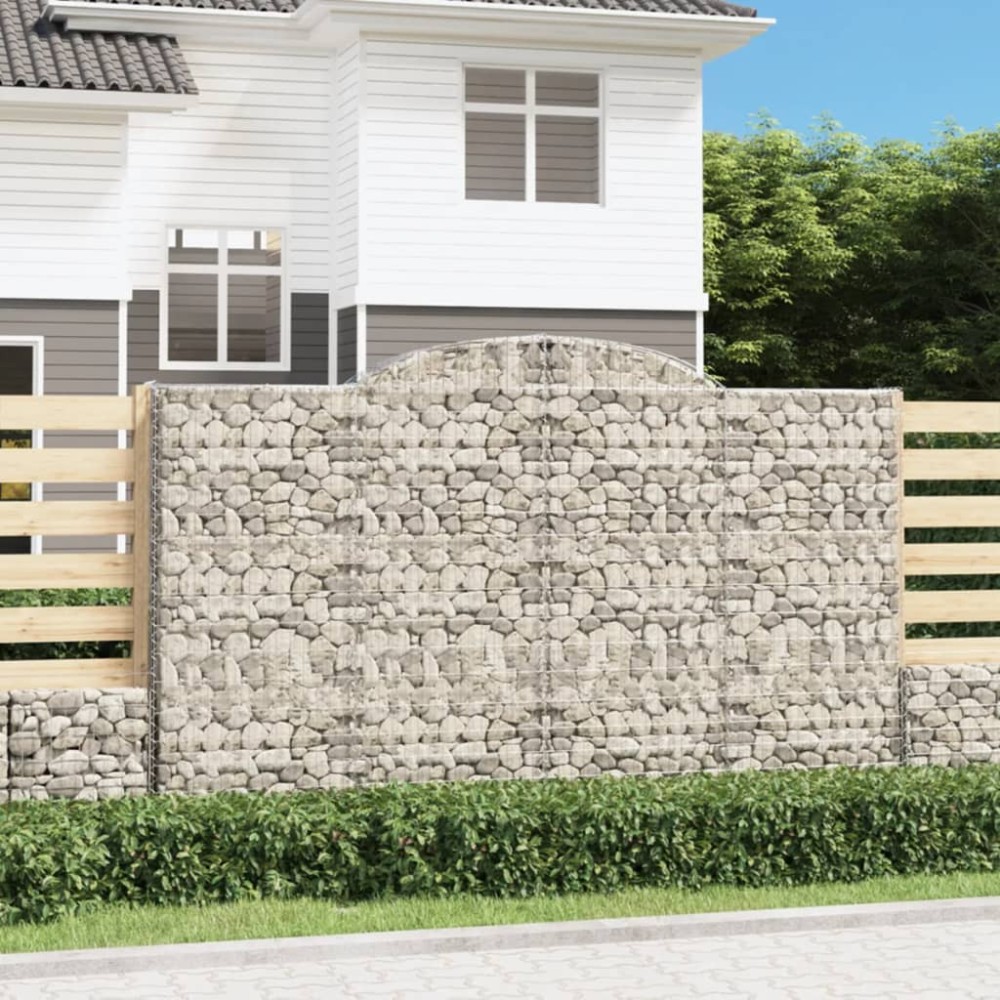 vidaXL Coș gabion arcuit, 300x50x180/200 cm, fier galvanizat
