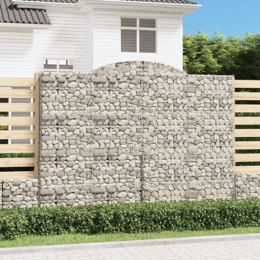 vidaXL Coș gabion arcuit, 300x50x220/240, fier galvanizat