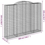 vidaXL Coș gabion arcuit, 300x50x220/240, fier galvanizat