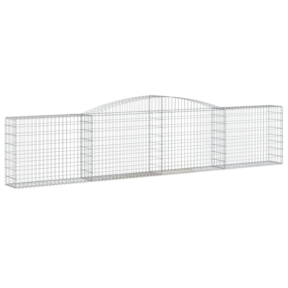 vidaXL Coș gabion arcuit 400x30x80/100 cm fier galvanizat