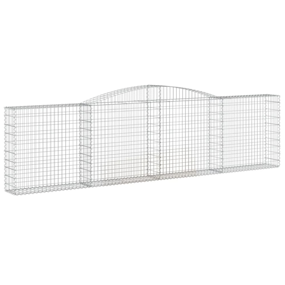 vidaXL Coș gabion arcuit 400x30x100/120 cm fier galvanizat