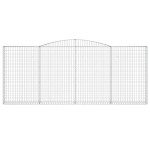 vidaXL Coș gabion arcuit, 400x30x160/180 cm, fier galvanizat