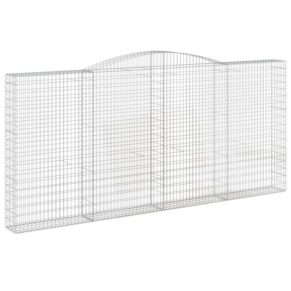 vidaXL Coș gabion arcuit, 400x30x180/200 cm, fier galvanizat