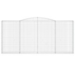 vidaXL Coș gabion arcuit, 400x30x180/200 cm, fier galvanizat