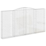 vidaXL Coș gabion arcuit 400x30x200/220 cm fier galvanizat