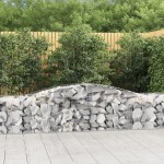 vidaXL Coș gabion arcuit 400x50x60/80 cm fier galvanizat