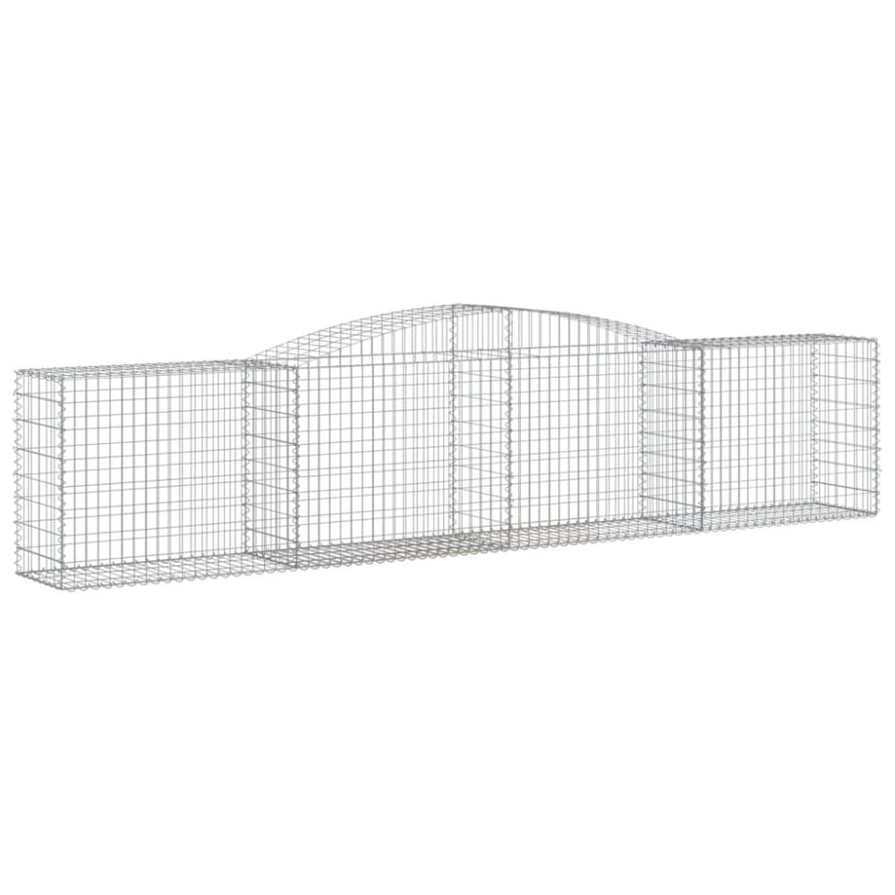 vidaXL Coș gabion arcuit 400x50x80/100 cm fier galvanizat