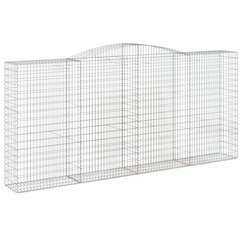 vidaXL Coș gabion arcuit, 400x50x180/200 cm, fier galvanizat