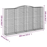 vidaXL Coș gabion arcuit 400x50x220/240 cm fier galvanizat vidaXL Coș gabion arcuit 400x50x220/240 cm fier galvanizat