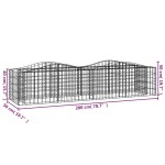 vidaXL Strat înălțat cu gabion arcuit, 200x50x50 cm, fier galvanizat