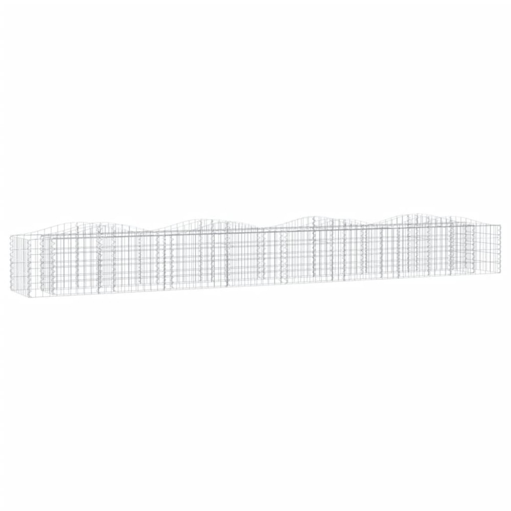 vidaXL Strat înălțat cu gabion arcuit, 400x50x50 cm, fier galvanizat