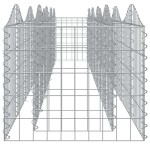 vidaXL Strat înălțat cu gabion arcuit, 400x50x50 cm, fier galvanizat