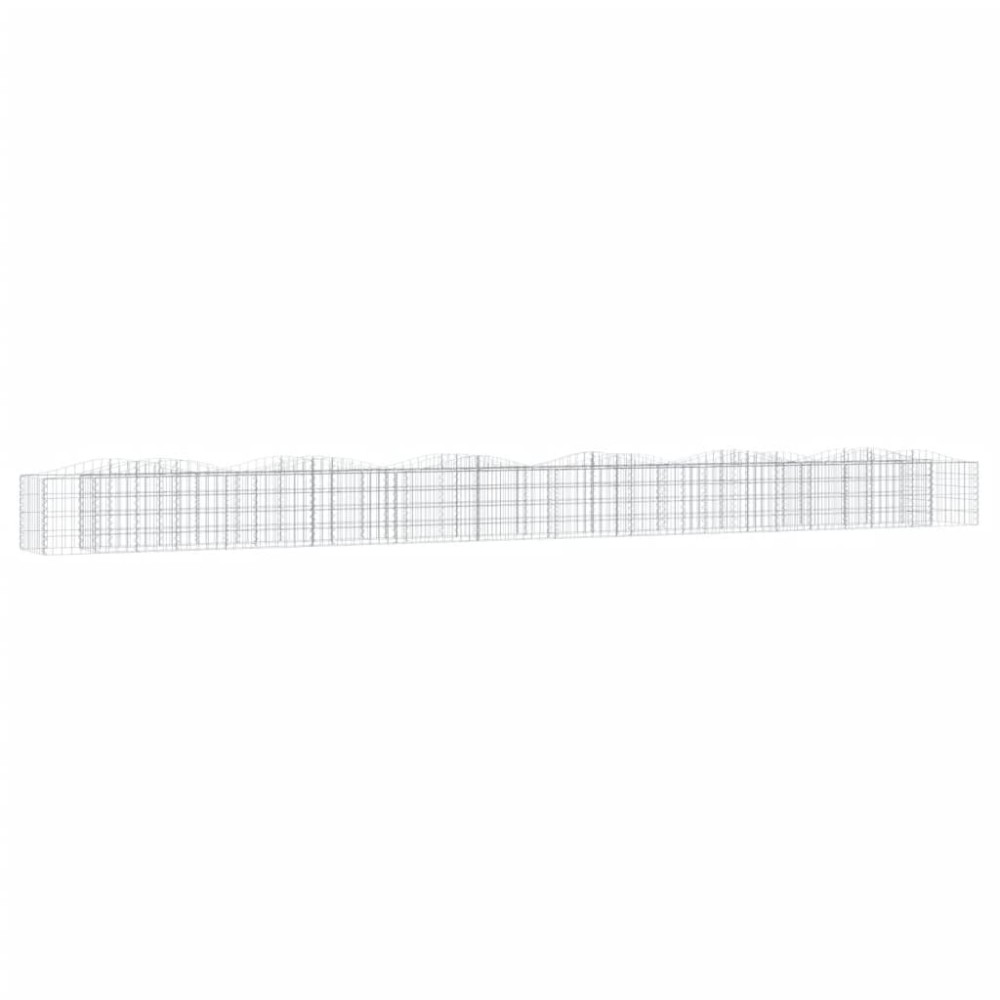vidaXL Strat înălțat cu gabion arcuit, 600x50x50 cm, fier galvanizat