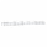 vidaXL Strat înălțat cu gabion arcuit, 600x50x50 cm, fier galvanizat