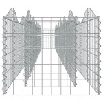vidaXL Strat înălțat cu gabion arcuit, 600x50x50 cm, fier galvanizat
