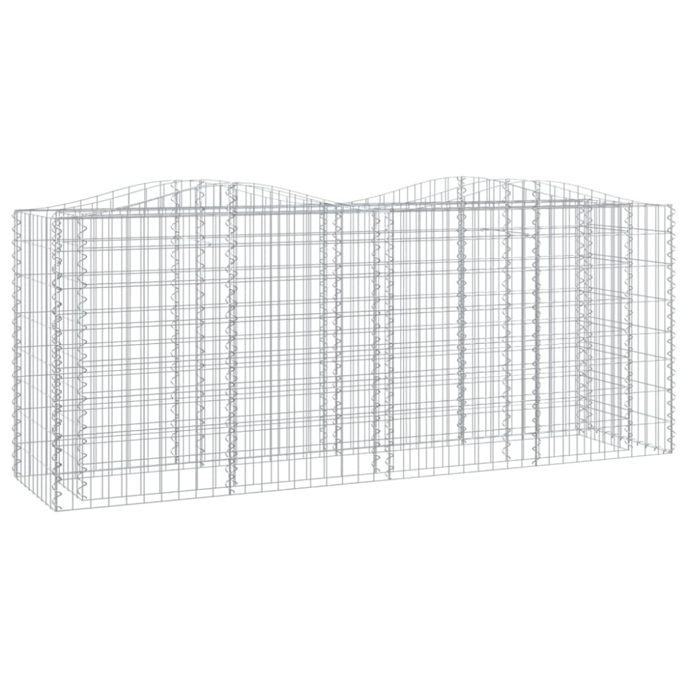vidaXL Strat înălțat cu gabion arcuit, 200x50x100 cm, fier galvanizat