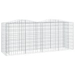 vidaXL Strat înălțat cu gabion arcuit, 200x50x100 cm, fier galvanizat