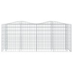 vidaXL Strat înălțat cu gabion arcuit, 200x50x100 cm, fier galvanizat