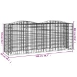 vidaXL Strat înălțat cu gabion arcuit, 200x50x100 cm, fier galvanizat