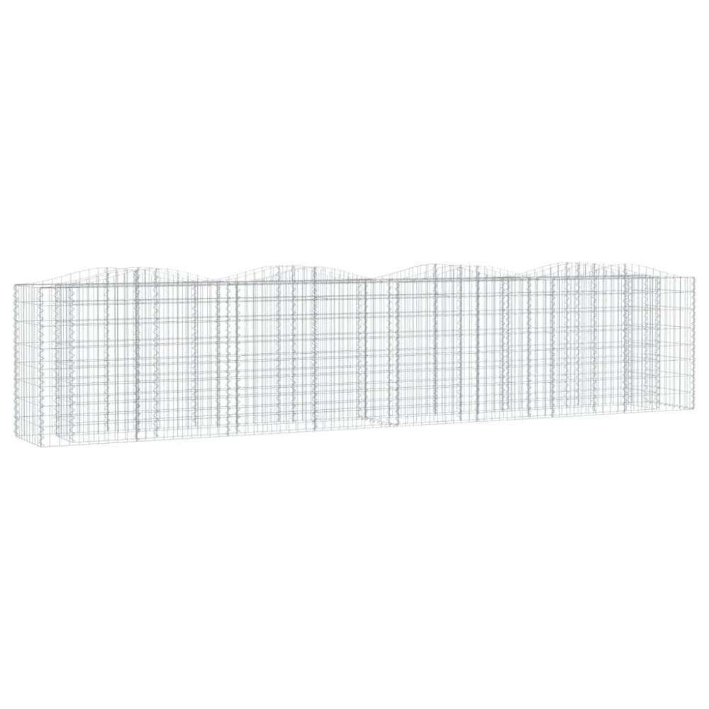 vidaXL Strat înălțat cu gabion arcuit, 400x50x100 cm, fier galvanizat