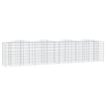 vidaXL Strat înălțat cu gabion arcuit, 400x50x100 cm, fier galvanizat