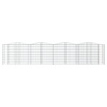 vidaXL Strat înălțat cu gabion arcuit, 400x50x100 cm, fier galvanizat