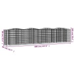 vidaXL Strat înălțat cu gabion arcuit, 400x50x100 cm, fier galvanizat