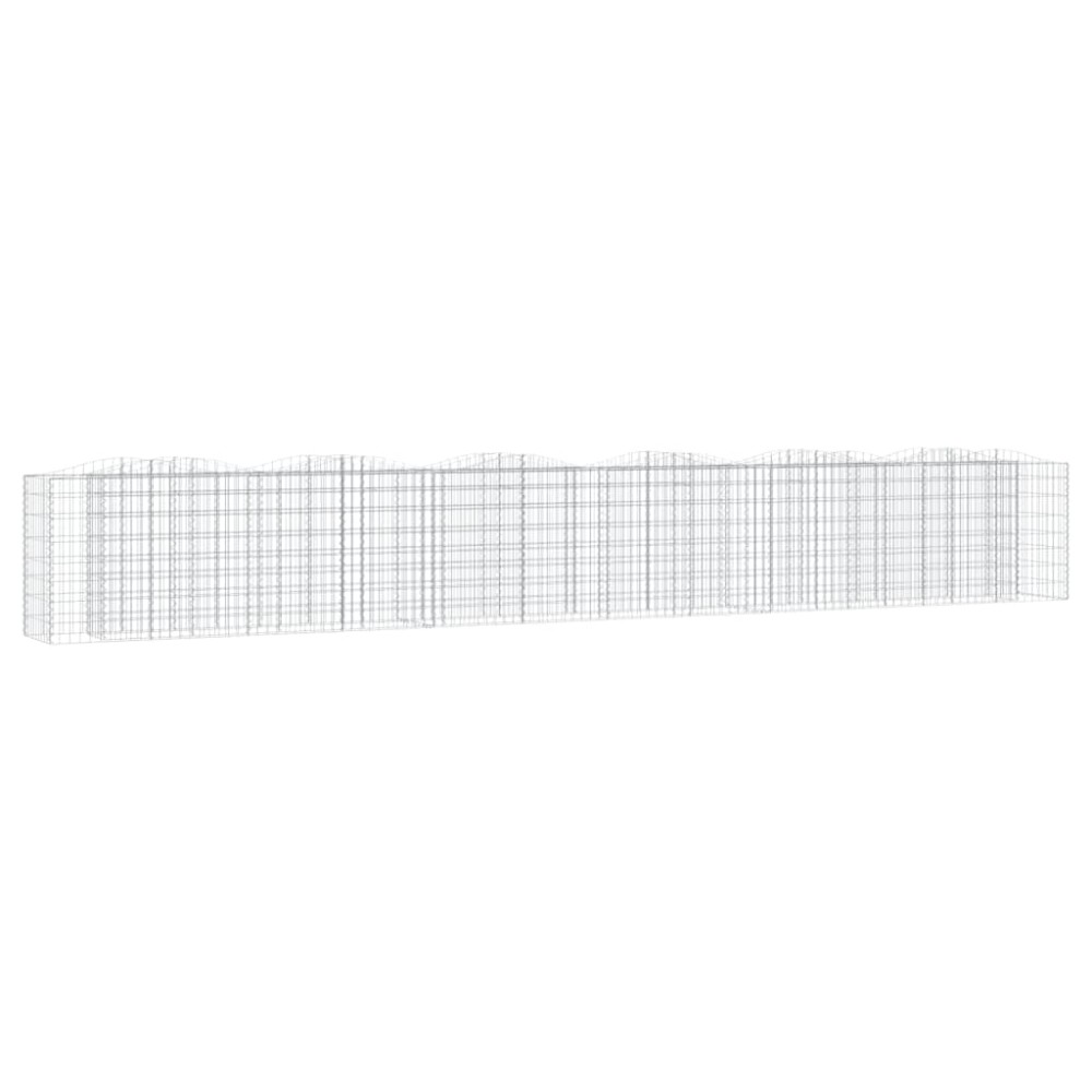 vidaXL Strat înălțat cu gabion arcuit, 600x50x100 cm, fier galvanizat
