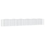 vidaXL Strat înălțat cu gabion arcuit, 600x50x100 cm, fier galvanizat