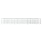 vidaXL Strat înălțat cu gabion arcuit, 600x50x100 cm, fier galvanizat