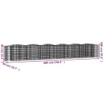 vidaXL Strat înălțat cu gabion arcuit, 600x50x100 cm, fier galvanizat