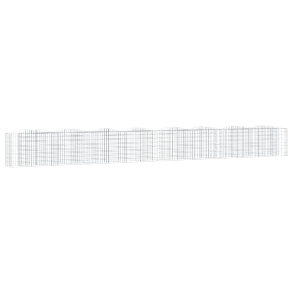vidaXL Strat înălțat cu gabion arcuit, 800x50x100 cm, fier galvanizat