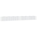 vidaXL Strat înălțat cu gabion arcuit, 800x50x100 cm, fier galvanizat
