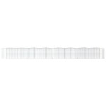 vidaXL Strat înălțat cu gabion arcuit, 800x50x100 cm, fier galvanizat