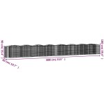 vidaXL Strat înălțat cu gabion arcuit, 800x50x100 cm, fier galvanizat