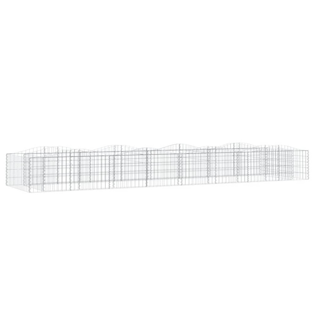 vidaXL Strat înălțat cu gabion arcuit, 400x100x50 cm, fier galvanizat