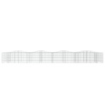vidaXL Strat înălțat cu gabion arcuit, 400x100x50 cm, fier galvanizat