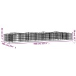 vidaXL Strat înălțat cu gabion arcuit, 400x100x50 cm, fier galvanizat