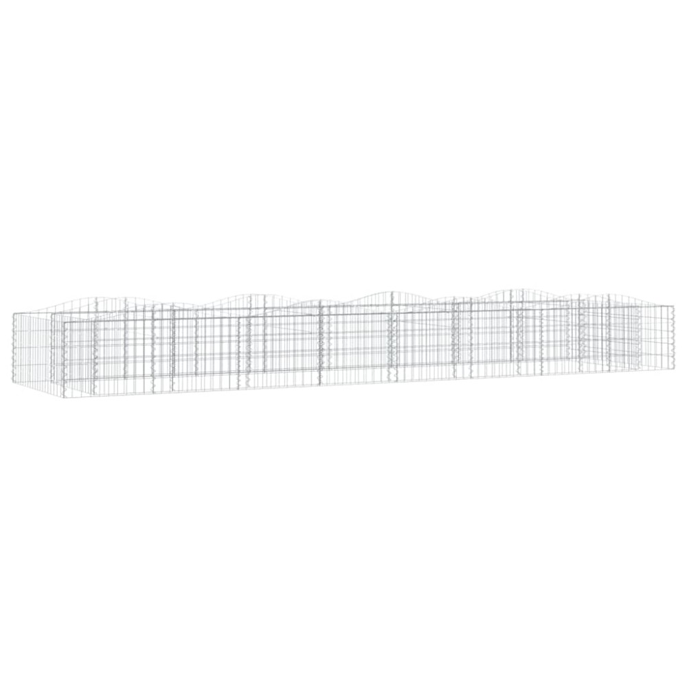 vidaXL Strat înălțat cu gabion arcuit, 600x100x50 cm, fier galvanizat
