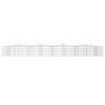 vidaXL Strat înălțat cu gabion arcuit, 600x100x50 cm, fier galvanizat